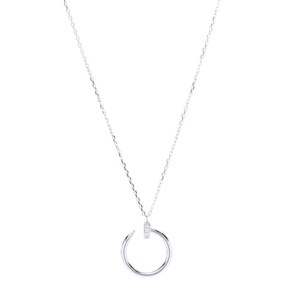 Cartier 18K White Gold Diamond Juste Un Clou Necklace 1 of 5