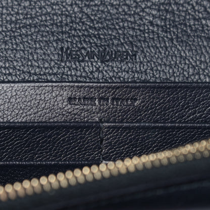 Saint Laurent Calfskin Monogram Belle de Jour Chain Clutch Navy 9 of 11