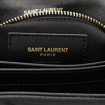 Saint Laurent Calfskin Y Quilted Monogram Toy Loulou Crossbody Bag Black 6 of 9