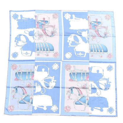 Hermes Silk Harnais De Cour Shawl 140 Red Bleu Ciel Parme Fuchsia 1 of 4