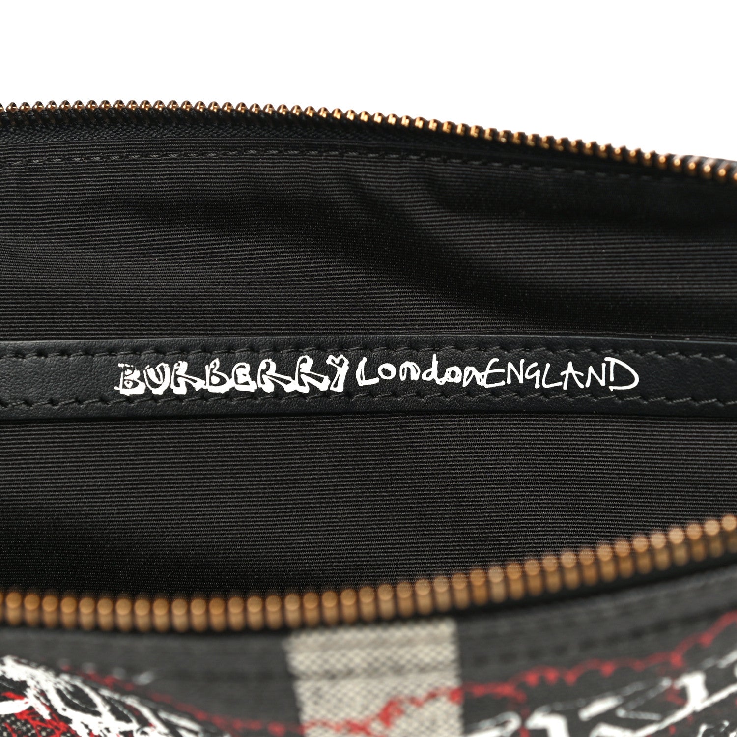 Burberry Coated Canvas Mega Check Sketchbook Doodle Pouch Black 6 of 11