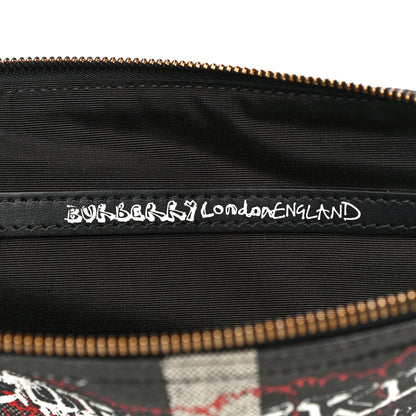 Burberry Coated Canvas Mega Check Sketchbook Doodle Pouch Black 6 of 11