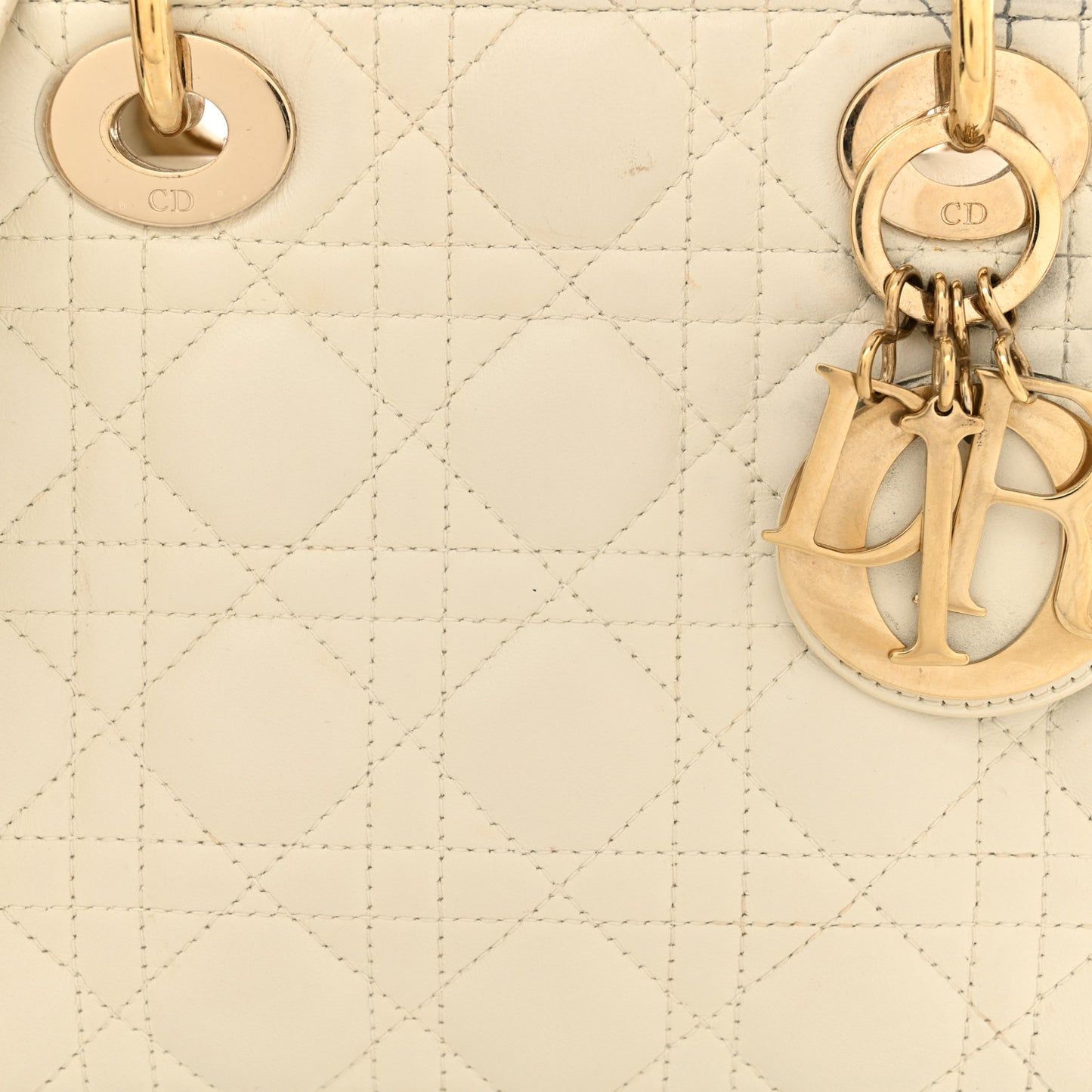 Lambskin Cannage Small My ABCDior Lady Dior White