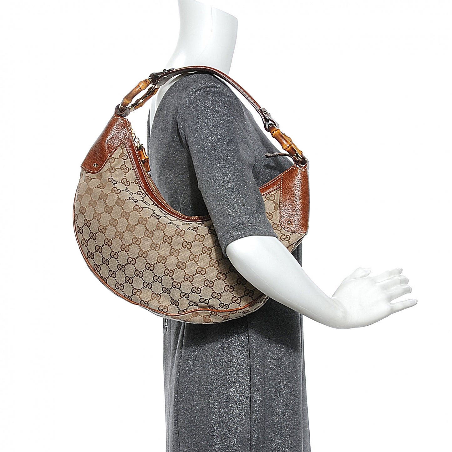 Monogram Web Bamboo Ring Hobo Brown