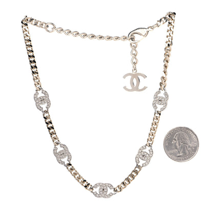 Chanel Crystal Chain CC Choker Gold Silver 2 of 4