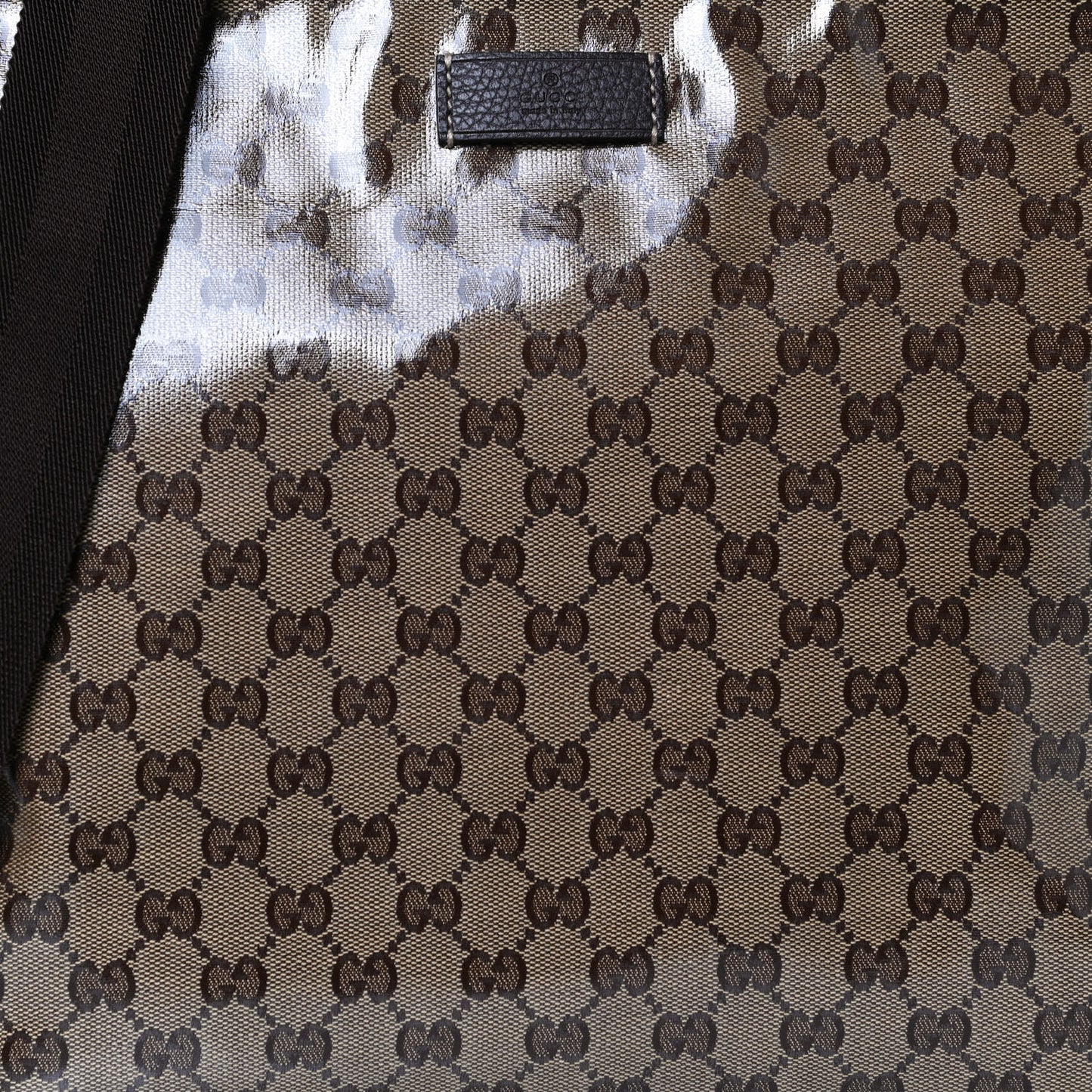 Crystal Monogram Large Flat Messenger Bag Dark Brown
