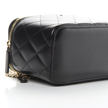 Chanel Lambskin Quilted Small Vanity Case With Chain Black 9 of 11
