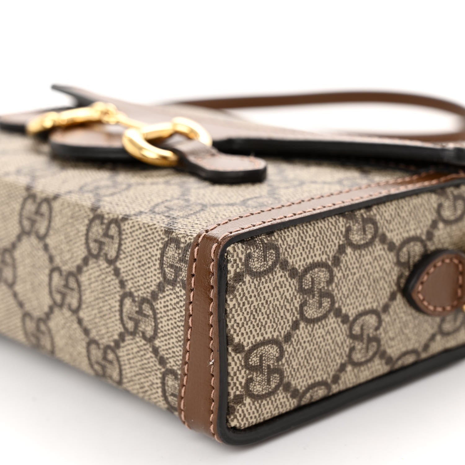 Gucci GG Supreme Monogram Mini Horsebit 1955 Shoulder Bag Beige Brown Sugar 10 of 10