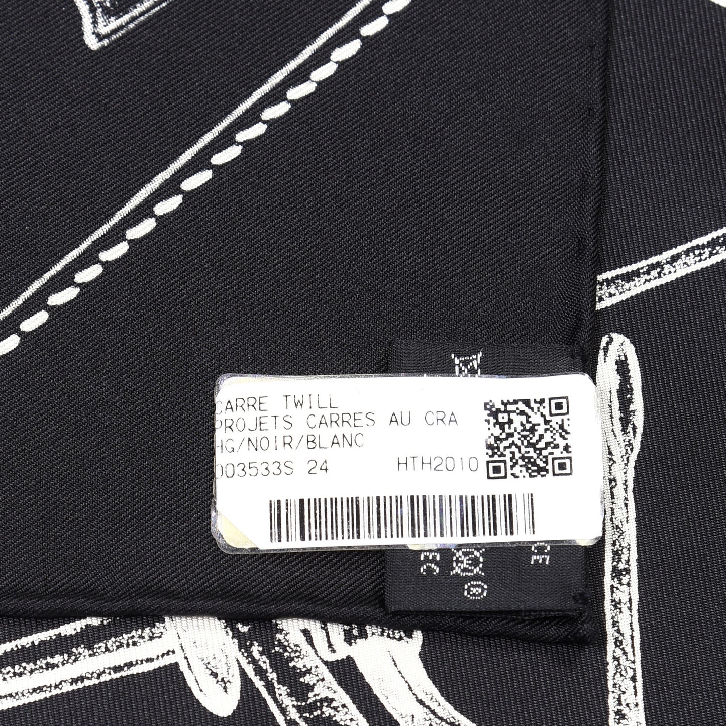 Silk Projets Carres Scarf 90 Black White