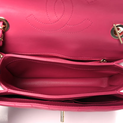 Chanel Lambskin Chevron Quilted Small Trendy CC Dual Handle Flap Bag Pink 5 of 11