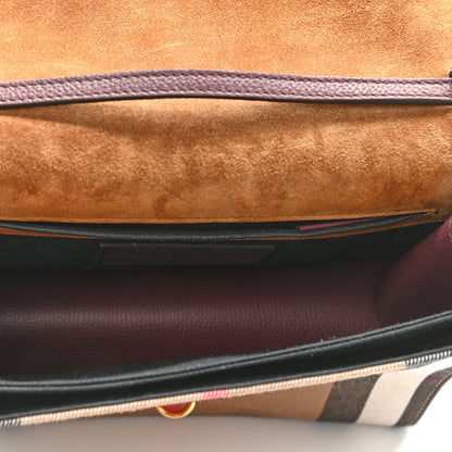 Burberry Derby Calfskin House Check Small Macken Crossbody Bag Mahogany Red 4 of 10