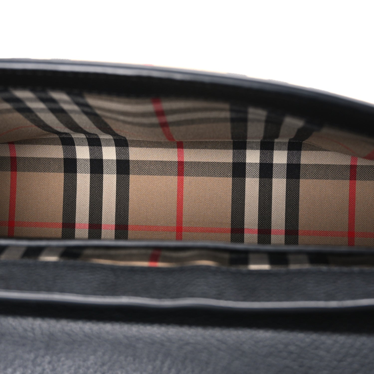 Burberry Grainy Calfskin Vintage Check Note Crossbody Bag Black
