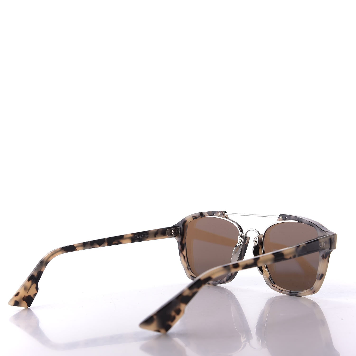 Christian Dior Abstract Square Mirrored Sunglasses Spotted Havana Blue 4 of 9