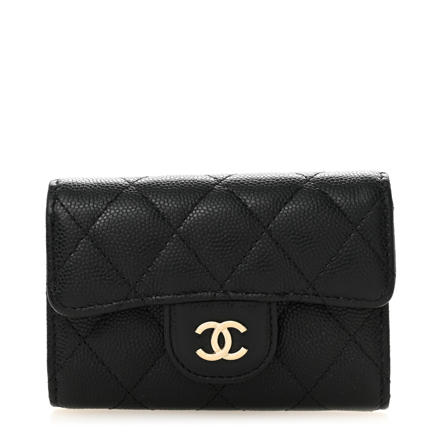 Caviar Quilted Classic 4 Key Holder Wallet Black