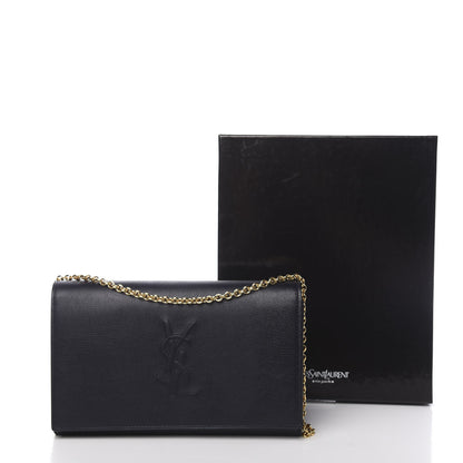 Saint Laurent Calfskin Monogram Belle de Jour Chain Clutch Navy 11 of 11