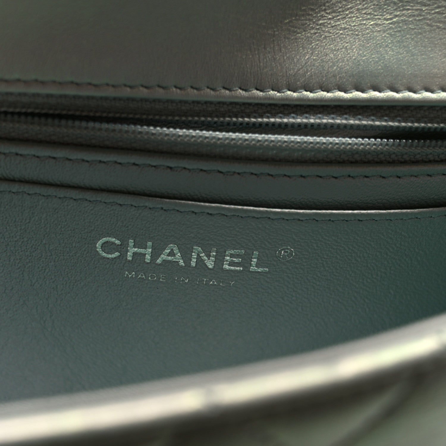 Chanel Iridescent Calfskin Quilted Mini Rectangular Flap Light Blue 6 of 11