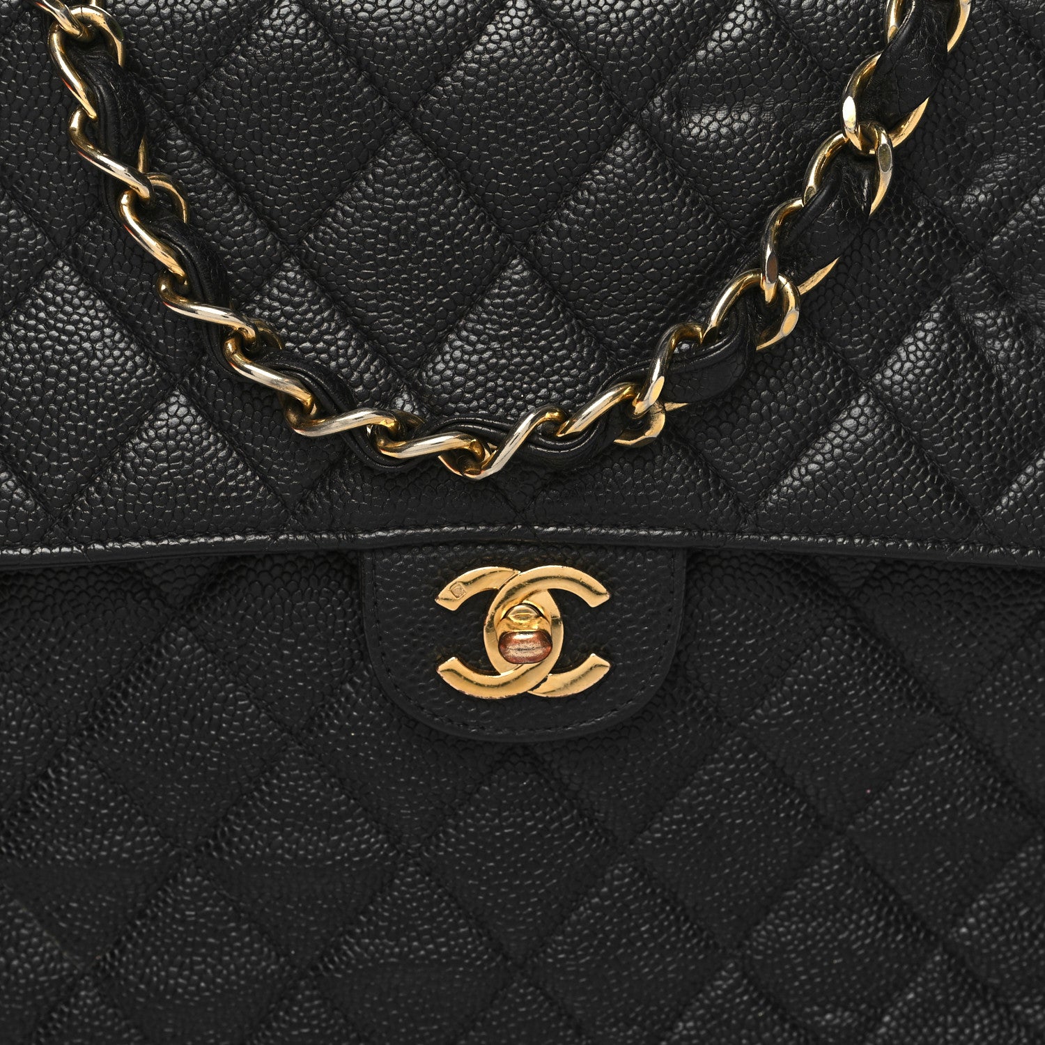 Chanel Caviar Quilted Jumbo Single Flap Black 8 of 12
