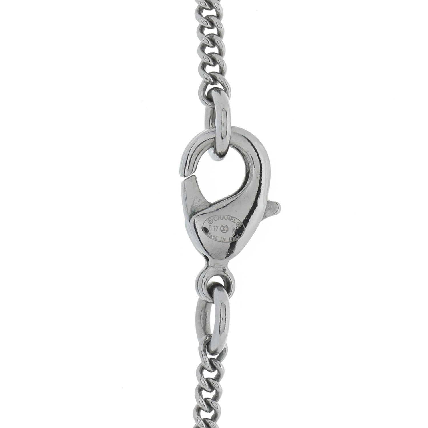 Chanel Ruthenium Crystal Star CC Necklace Iridescent Pink 7 of 7