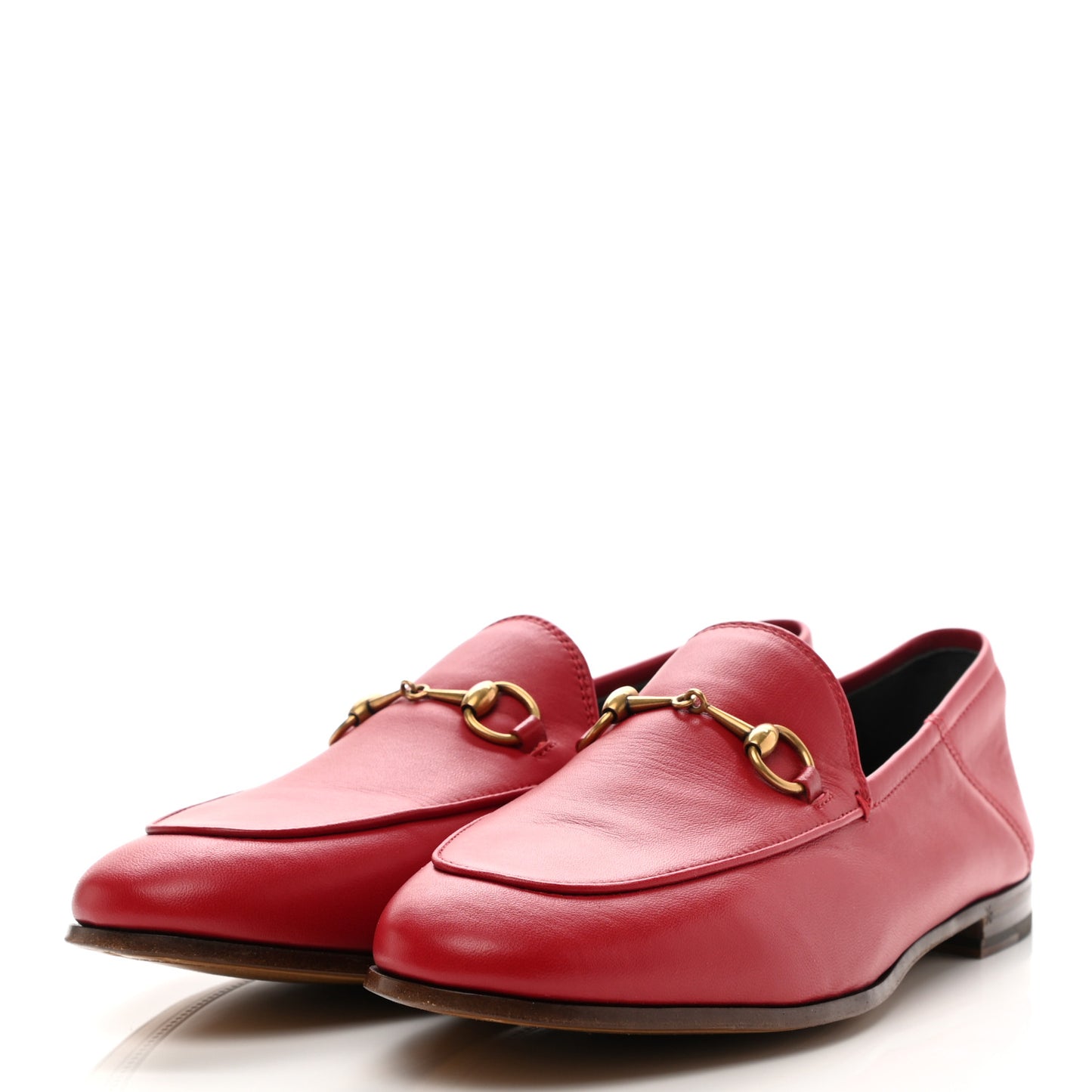 Lambskin Womens Brixton Horsebit Loafers 39.5 Hibiscus Red