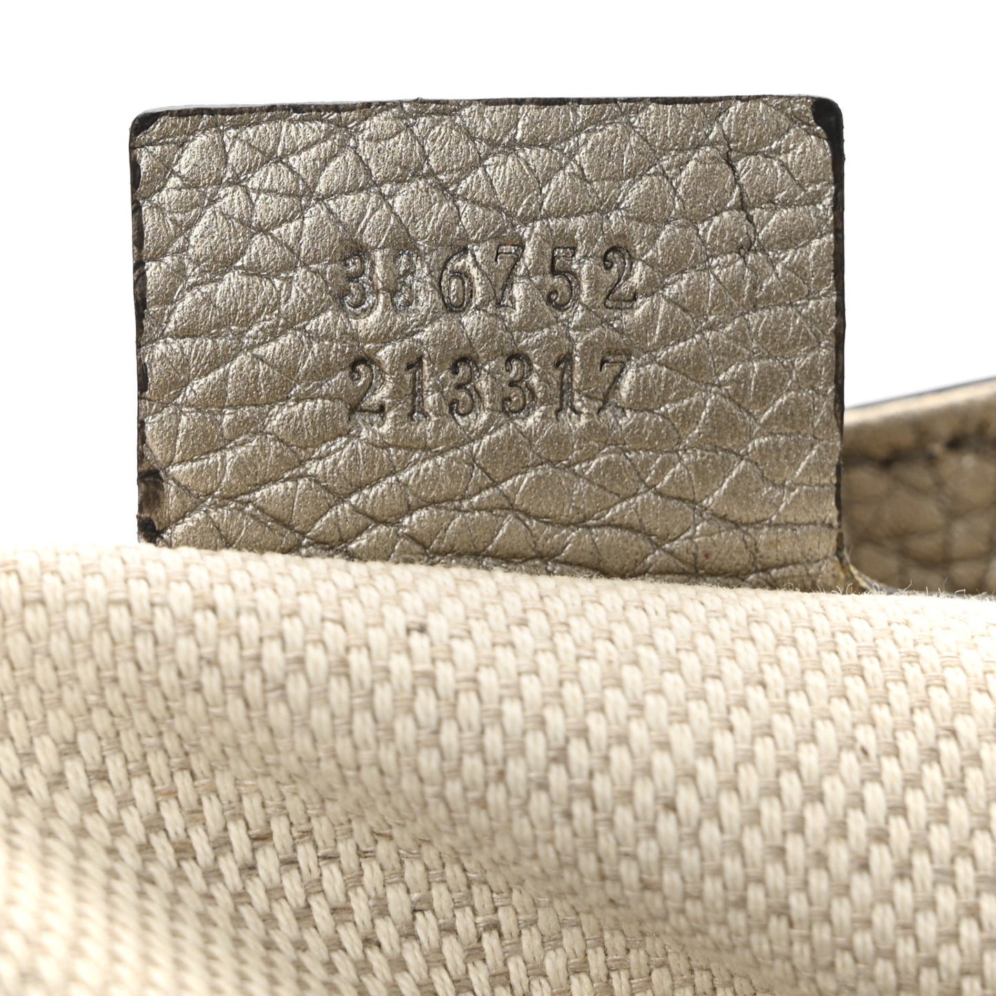 Metallic Pebbled Calfskin Medium Soho Flap Crossbody Golden Beige
