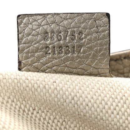 Gucci Metallic Pebbled Calfskin Medium Soho Flap Crossbody Golden Beige 7 of 10