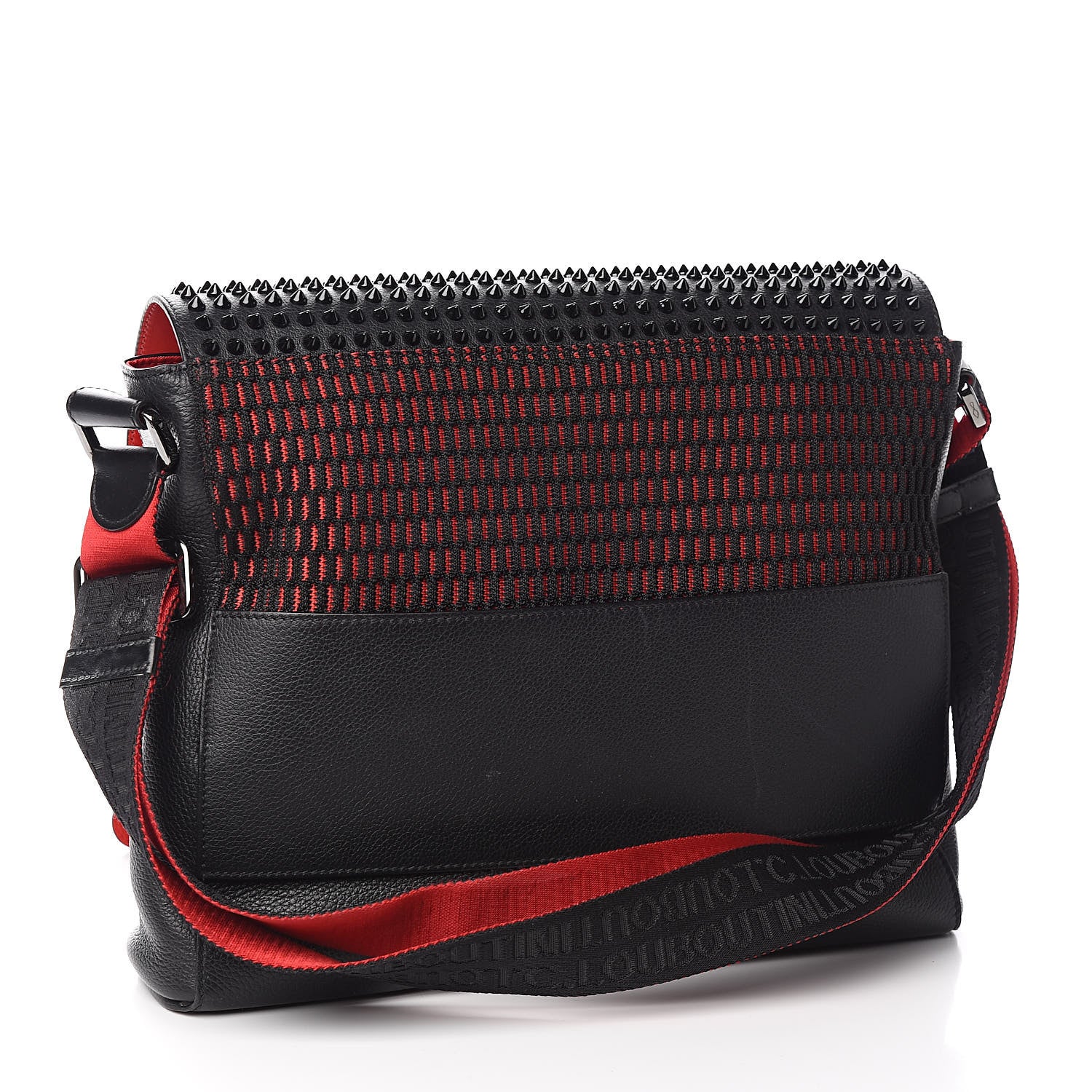 Christian Louboutin Calfskin Spikes Loubiclic Messenger Black 3 of 10