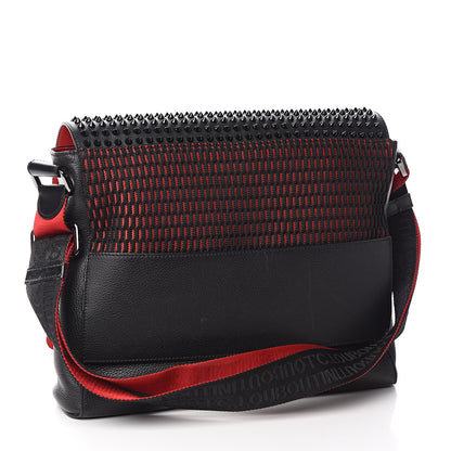 Christian Louboutin Calfskin Spikes Loubiclic Messenger Black 3 of 10