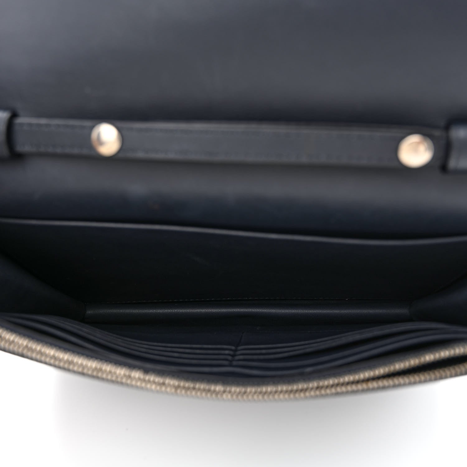 Celine Smooth Lambskin Frame Evening Chain Clutch Terracotta Navy 5 of 9