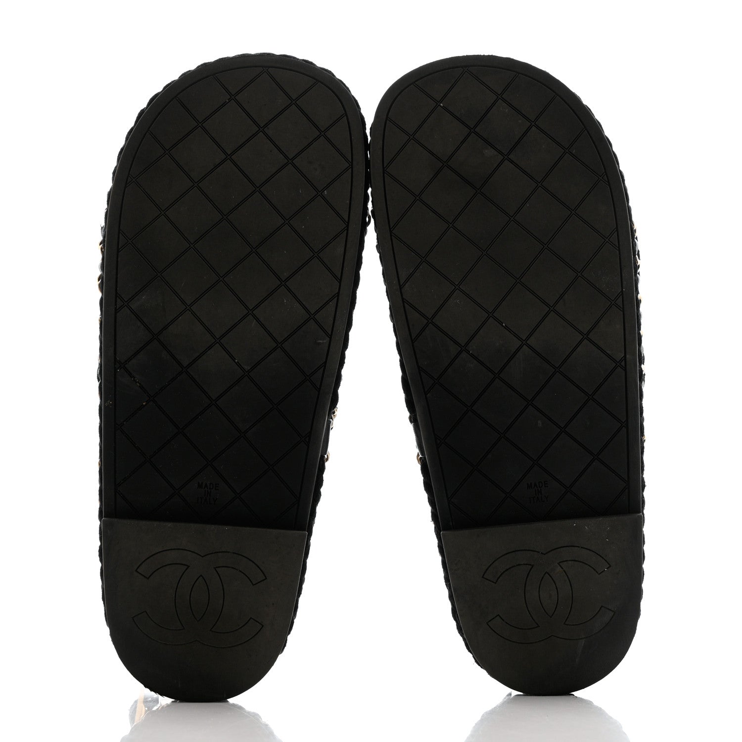 Chanel Lambskin Cord Chain CC Sandals 36 Black 5 of 12