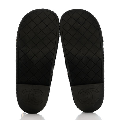 Chanel Lambskin Cord Chain CC Sandals 36 Black 5 of 12
