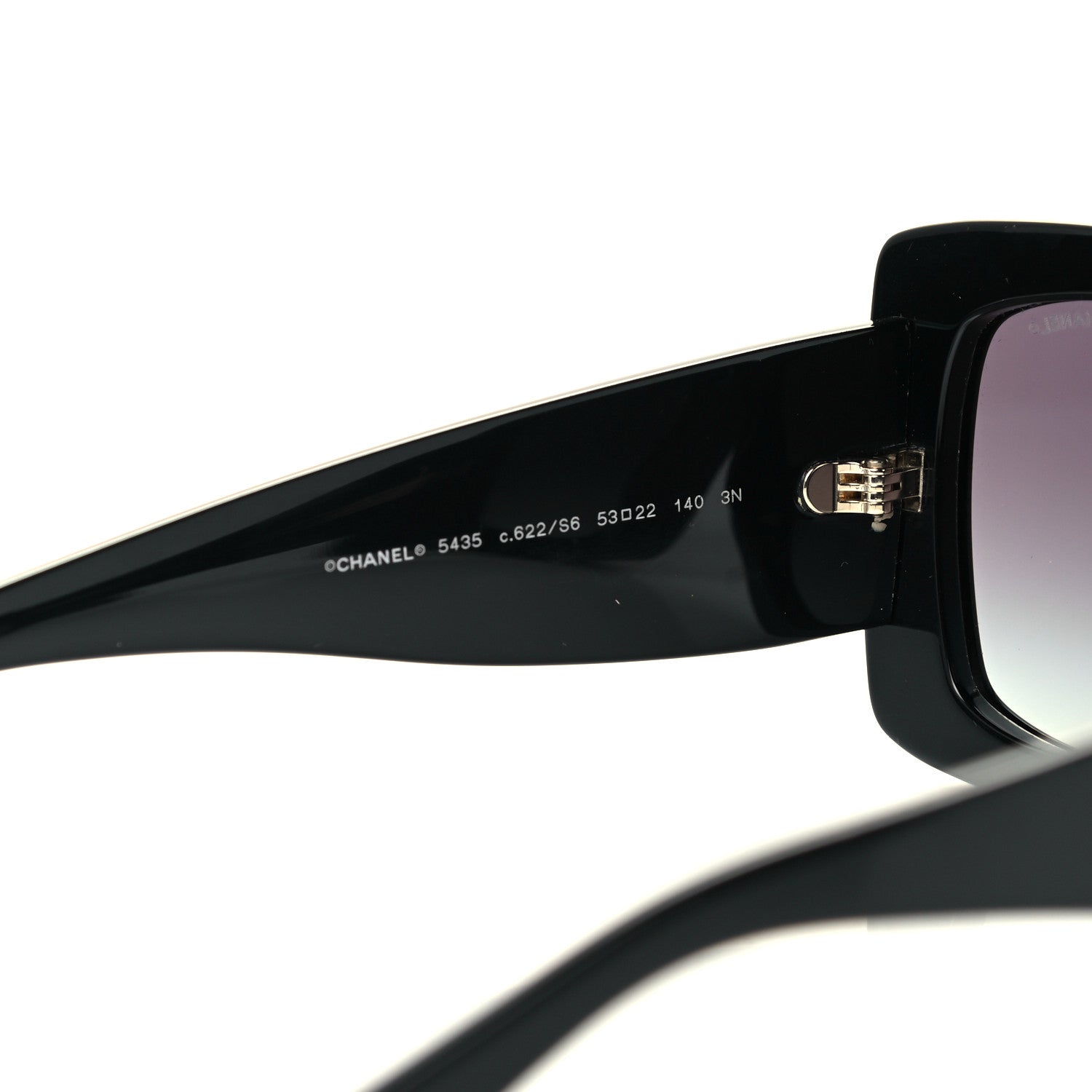 Chanel Acetate Rectangle Sunglasses 5435 Black 5 of 8