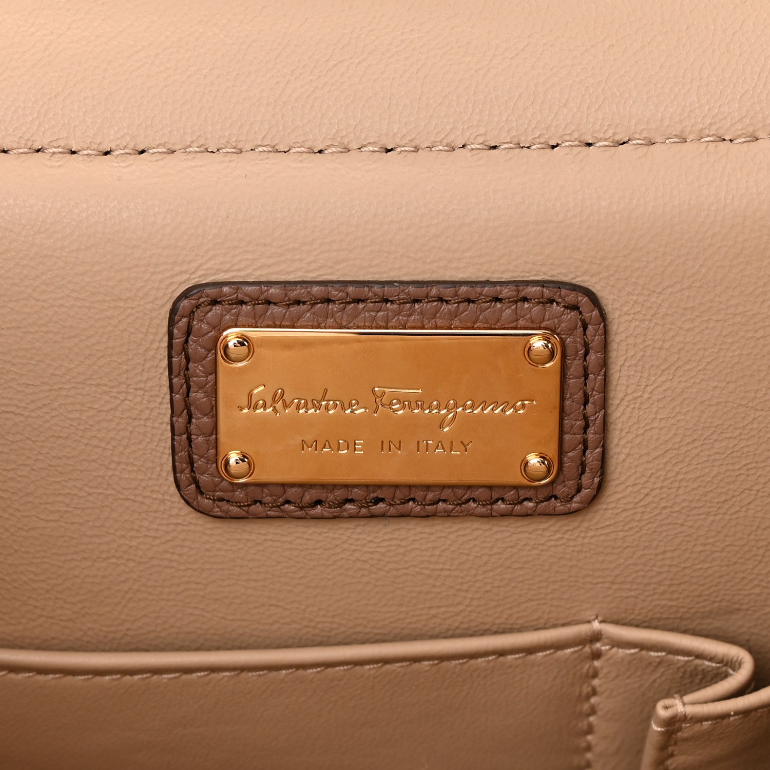 Salvatore Ferragamo Calfskin Sofia Shoulder Bag New Moka 6 of 10