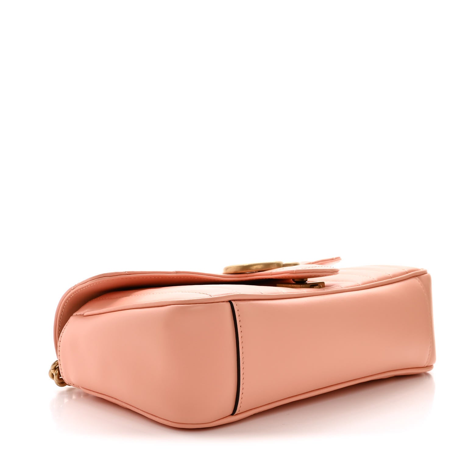 Gucci Calfskin Vertical Ring Matelasse Small GG Marmont Shoulder Bag Peachy Chic 4 of 11