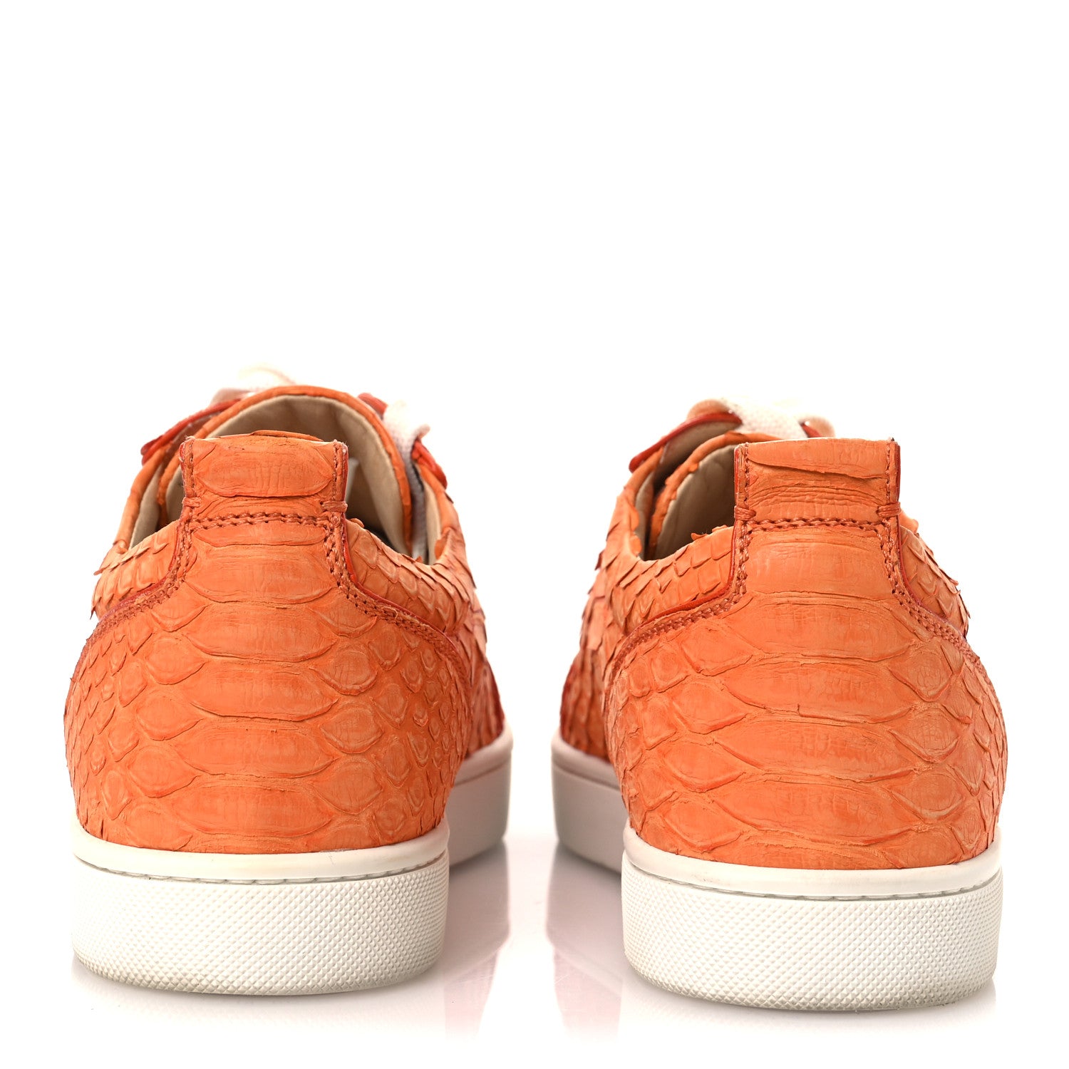 Christian Louboutin Snakeskin Mens Rantulow Flat Sneakers 40 Papaye 6 of 14