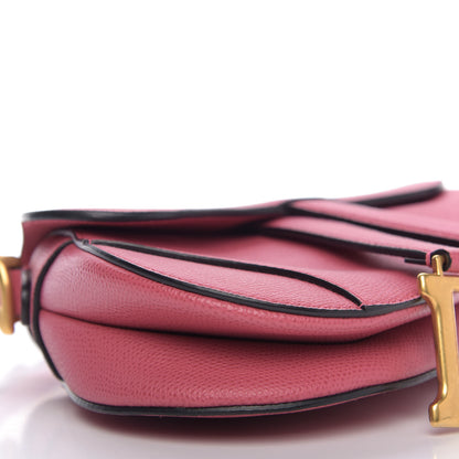 Christian Dior Grained Calfskin Mini Saddle Bag Pink 8 of 14