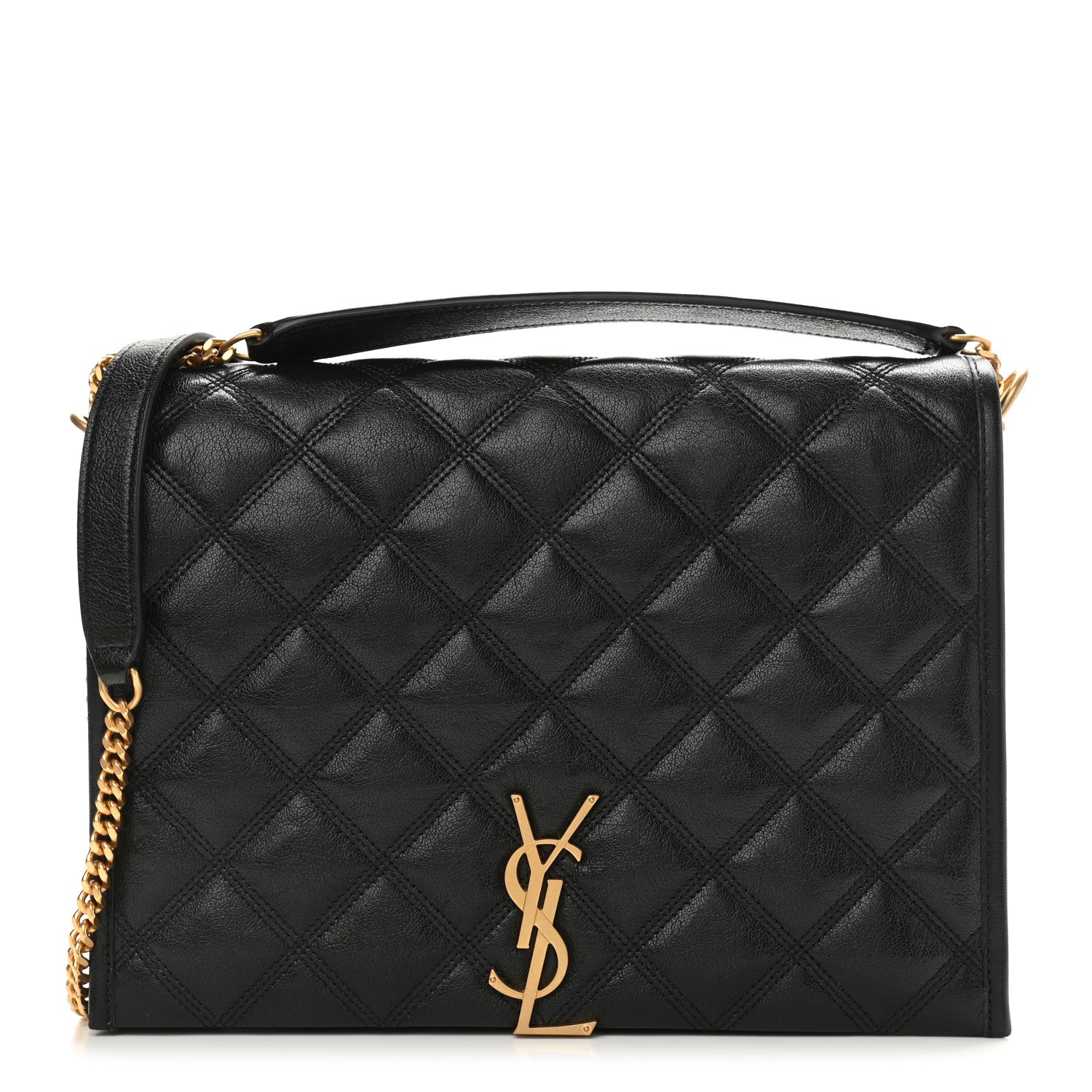 Saint Laurent Lambskin Quilted Mini Becky Chain Bag Black 1 of 12