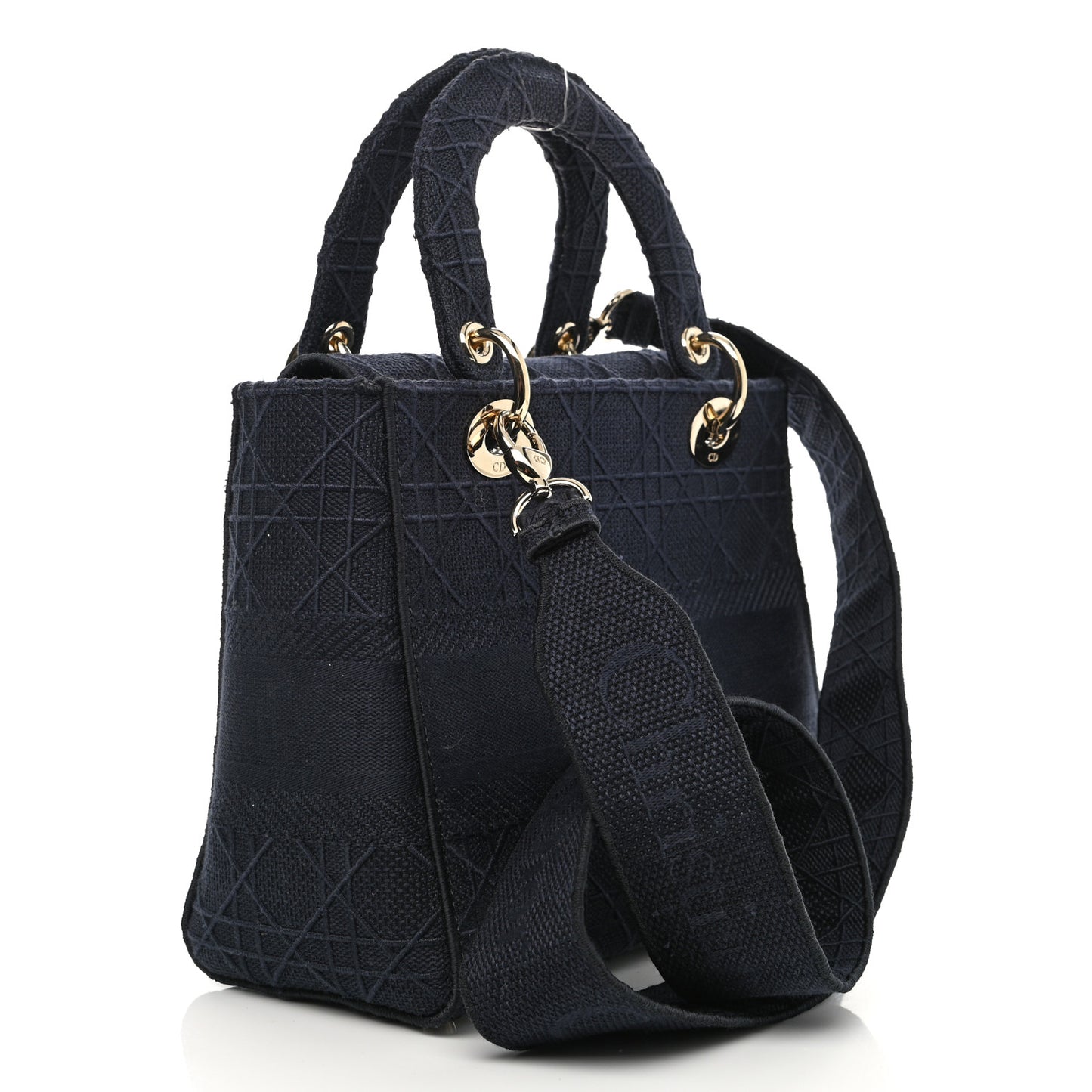 Canvas Embroidered Cannage Medium Lady D-Lite Navy