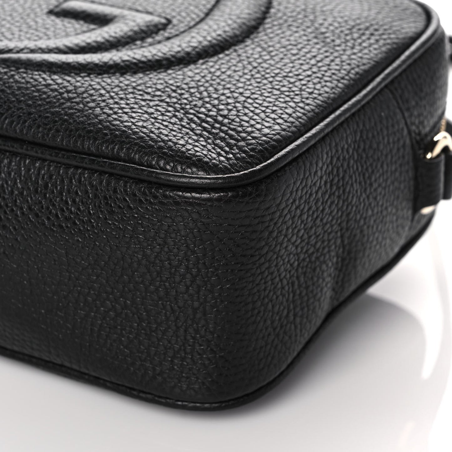 Pebbled Calfskin Small Soho Disco Bag Black