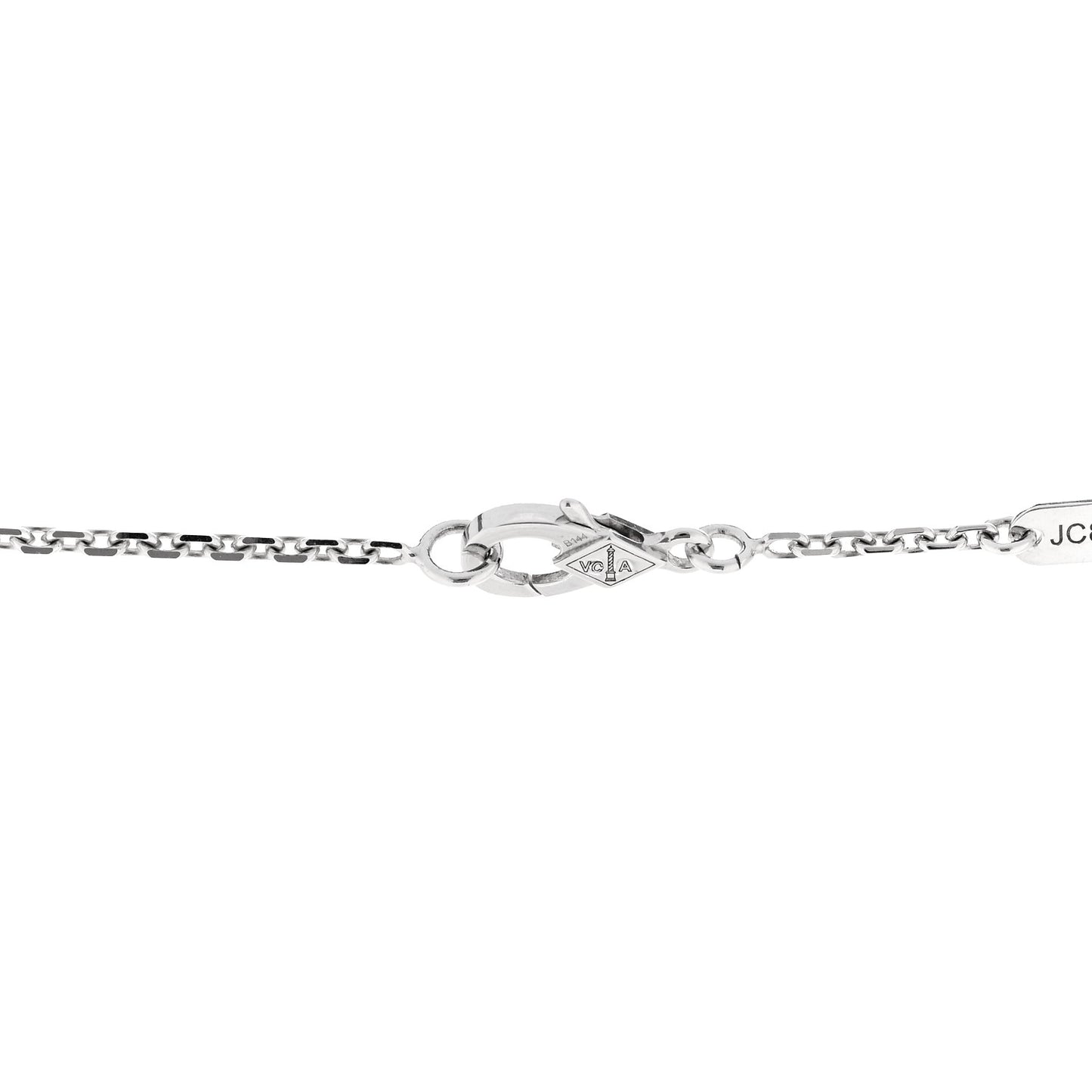 18K White Gold Diamond Magic Alhambra Pendant Necklace
