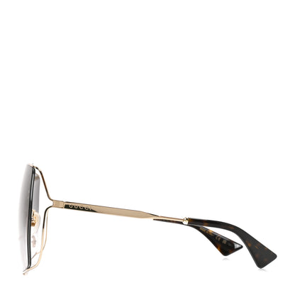 Gucci Metal Square Frame Sunglasses GG0817S Gold 3 of 7