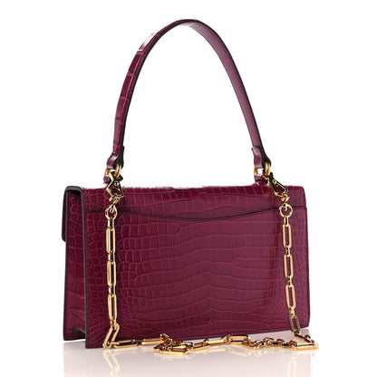 Gucci Crocodile Osiride Future Top Handle Bag Violet Cyclamin Black 3 of 14