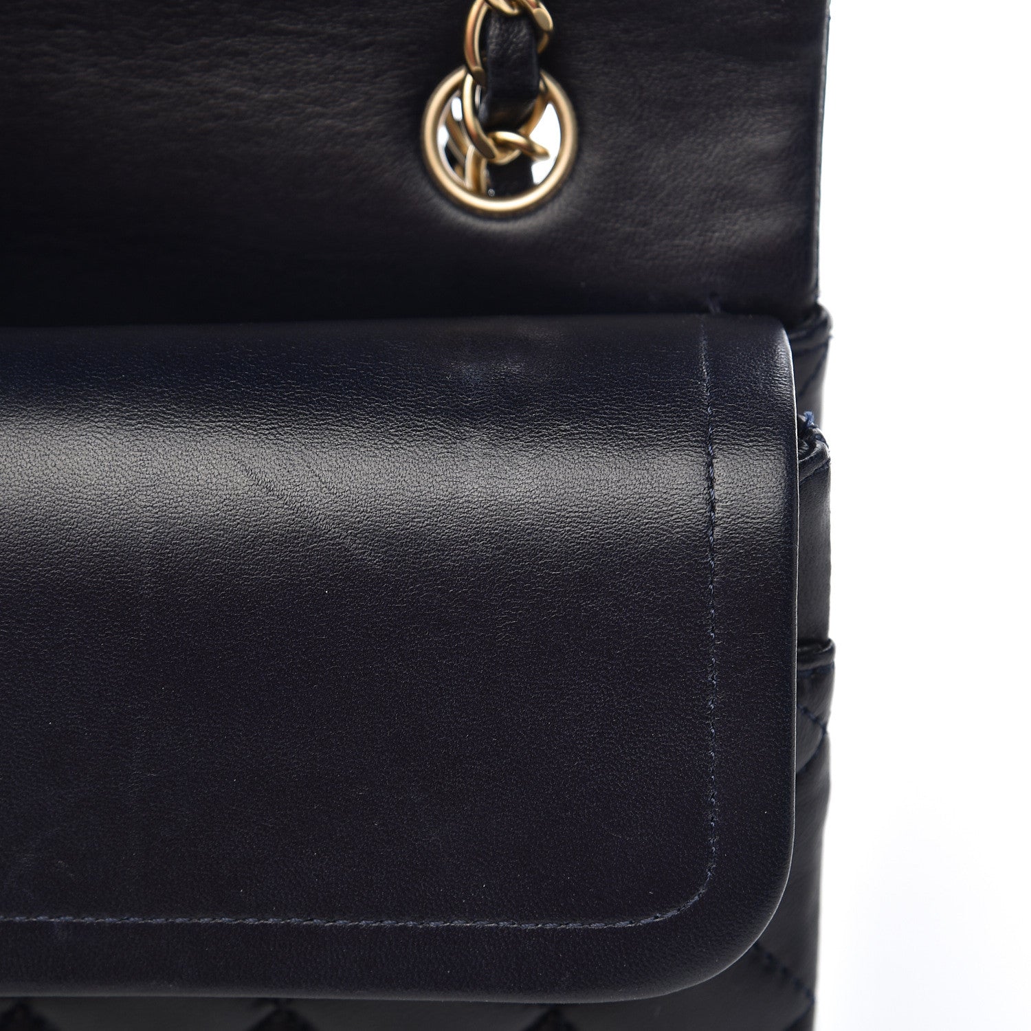Chanel Lambskin Quilted Medium Double Flap Navy 15 of 19