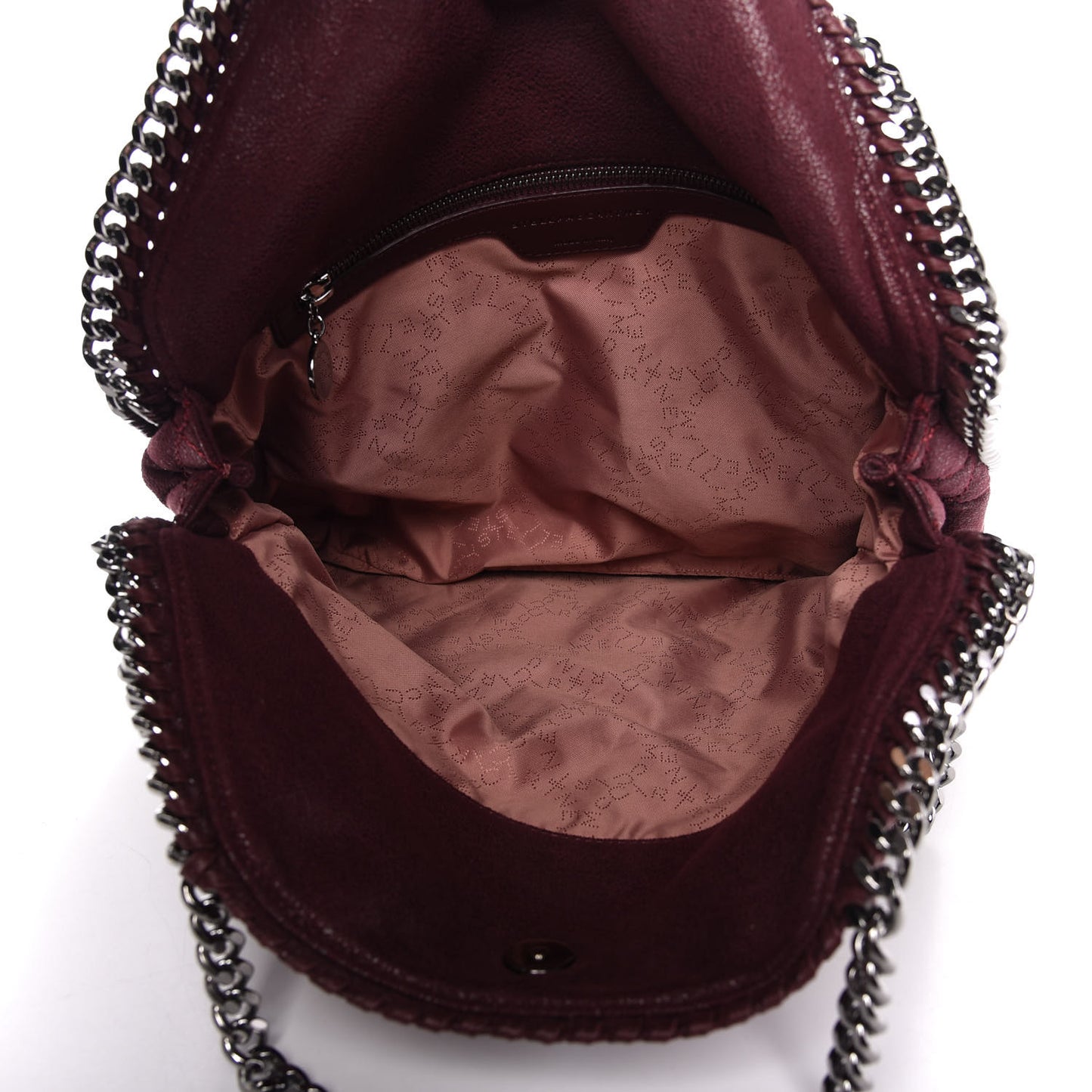Shaggy Deer Quilted Falabella Fold Over Tote Plum