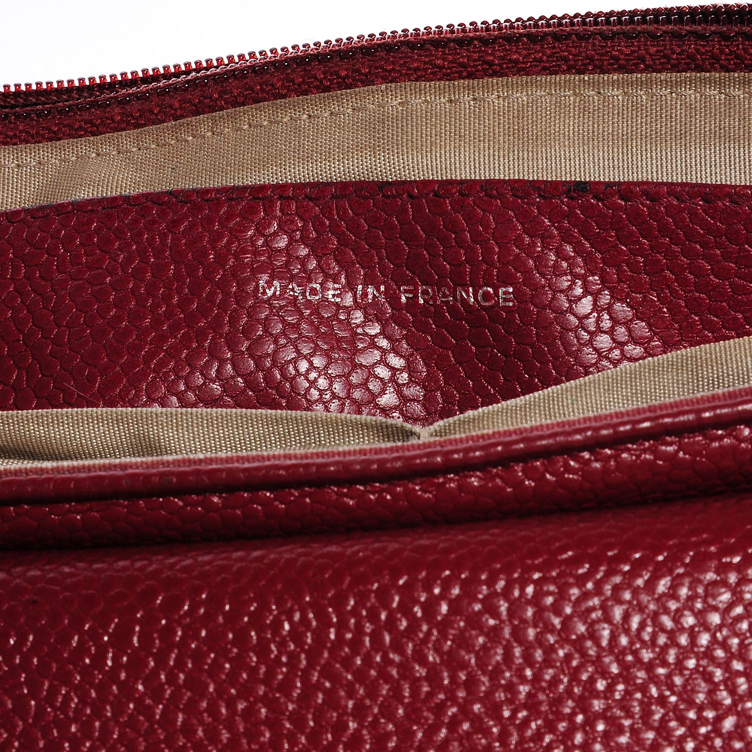 Chanel Caviar Half Moon Wallet On Chain WOC Dark Red 9 of 10