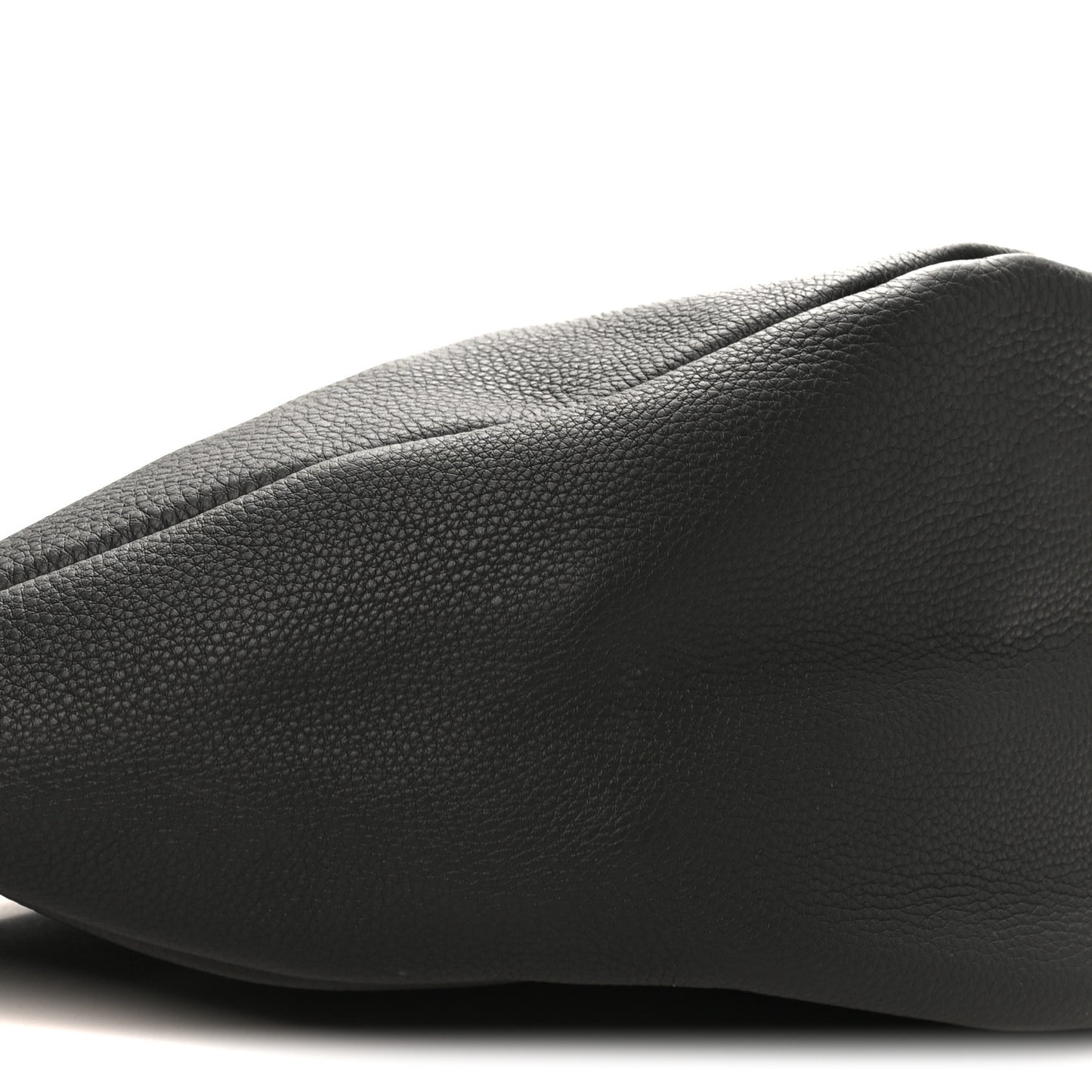 Grained Calfskin Large Slouchy Banana Bag Black
