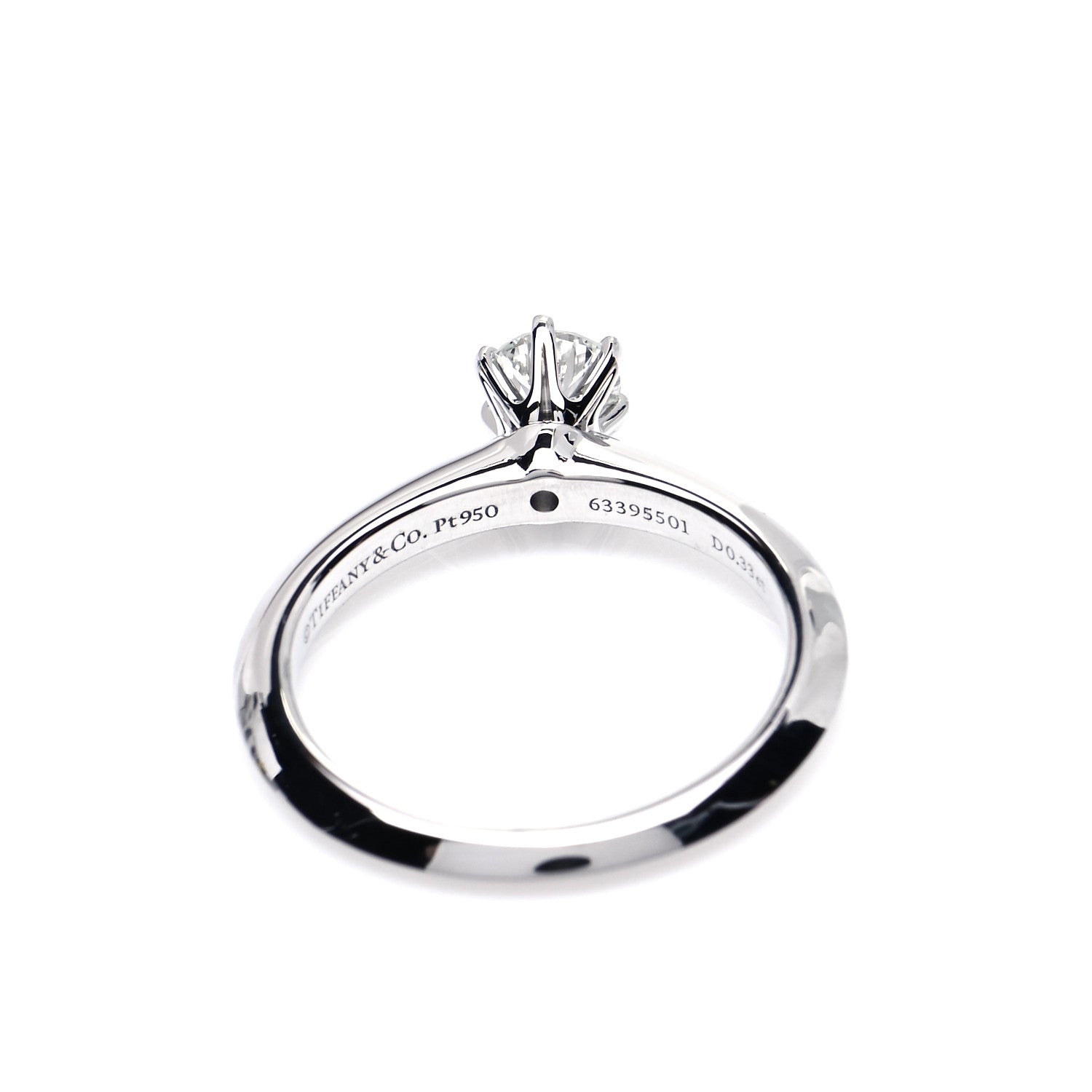 Tiffany Platinum Diamond .33ct Solitaire Engagement Ring 49 4.75 5 of 5