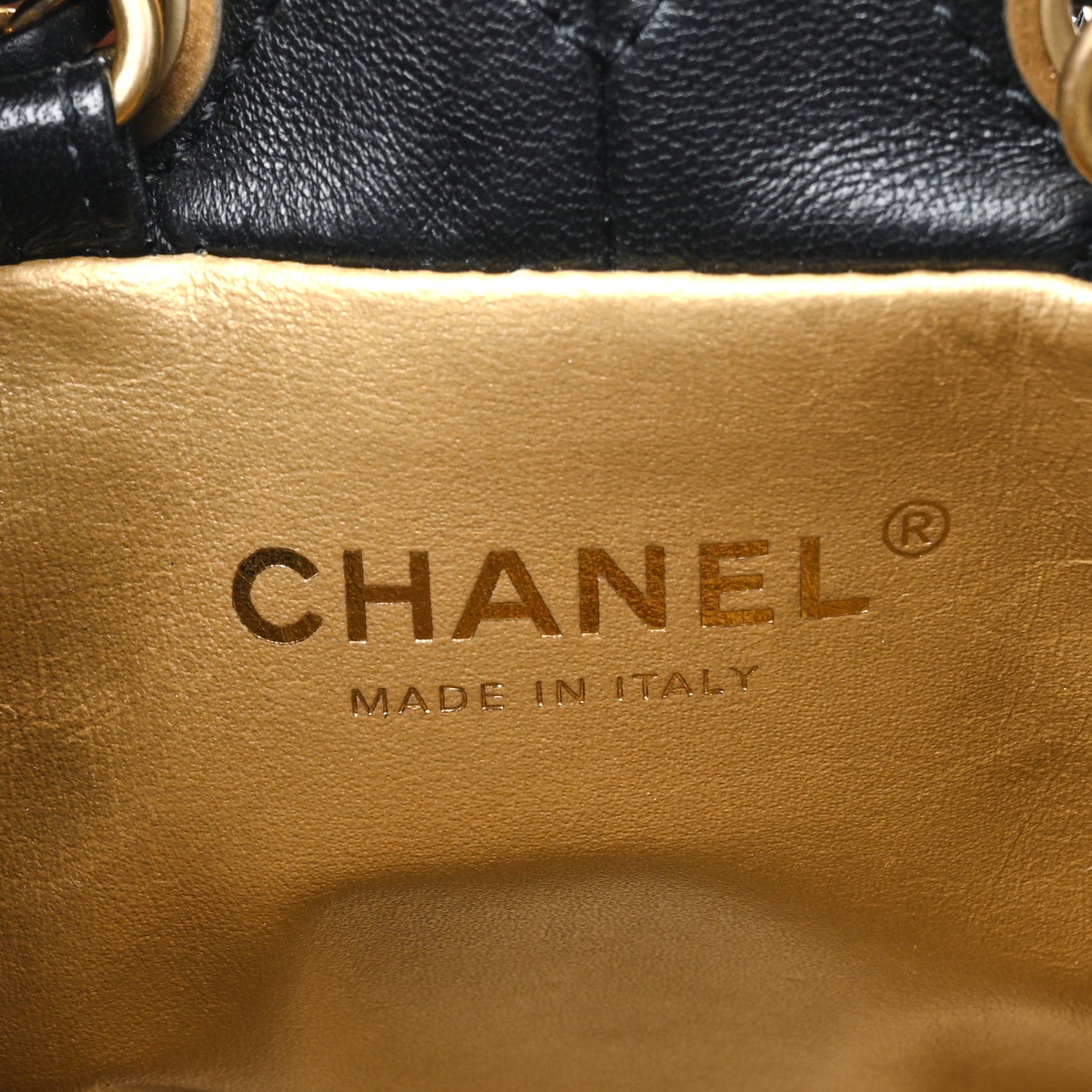 Chanel Lambskin Quilted Pearl Crush Drawstring Bag Black 6 of 8