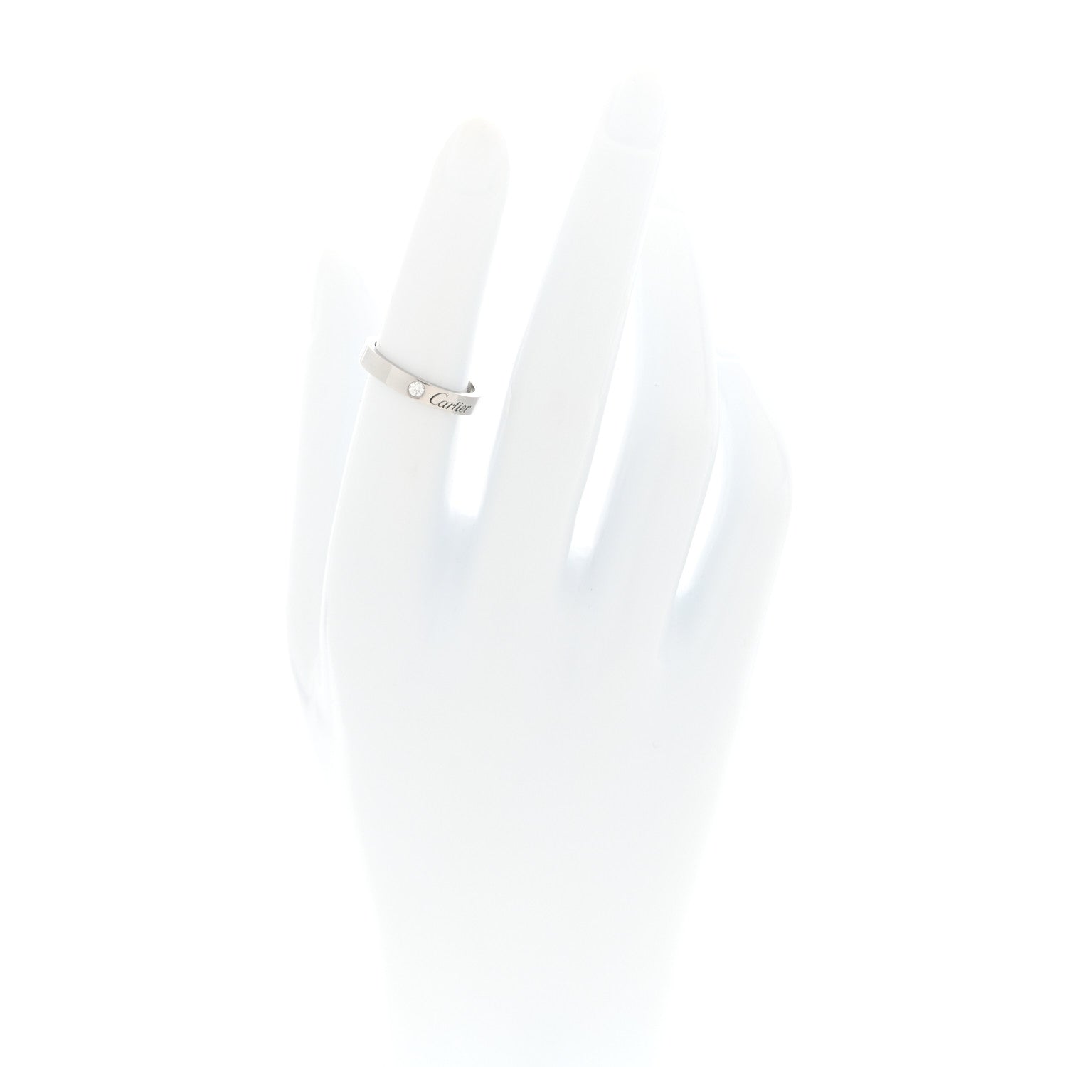 Cartier Platinum Diamond 3mm C De Cartier Wedding Band Ring 50 5.25 2 of 4