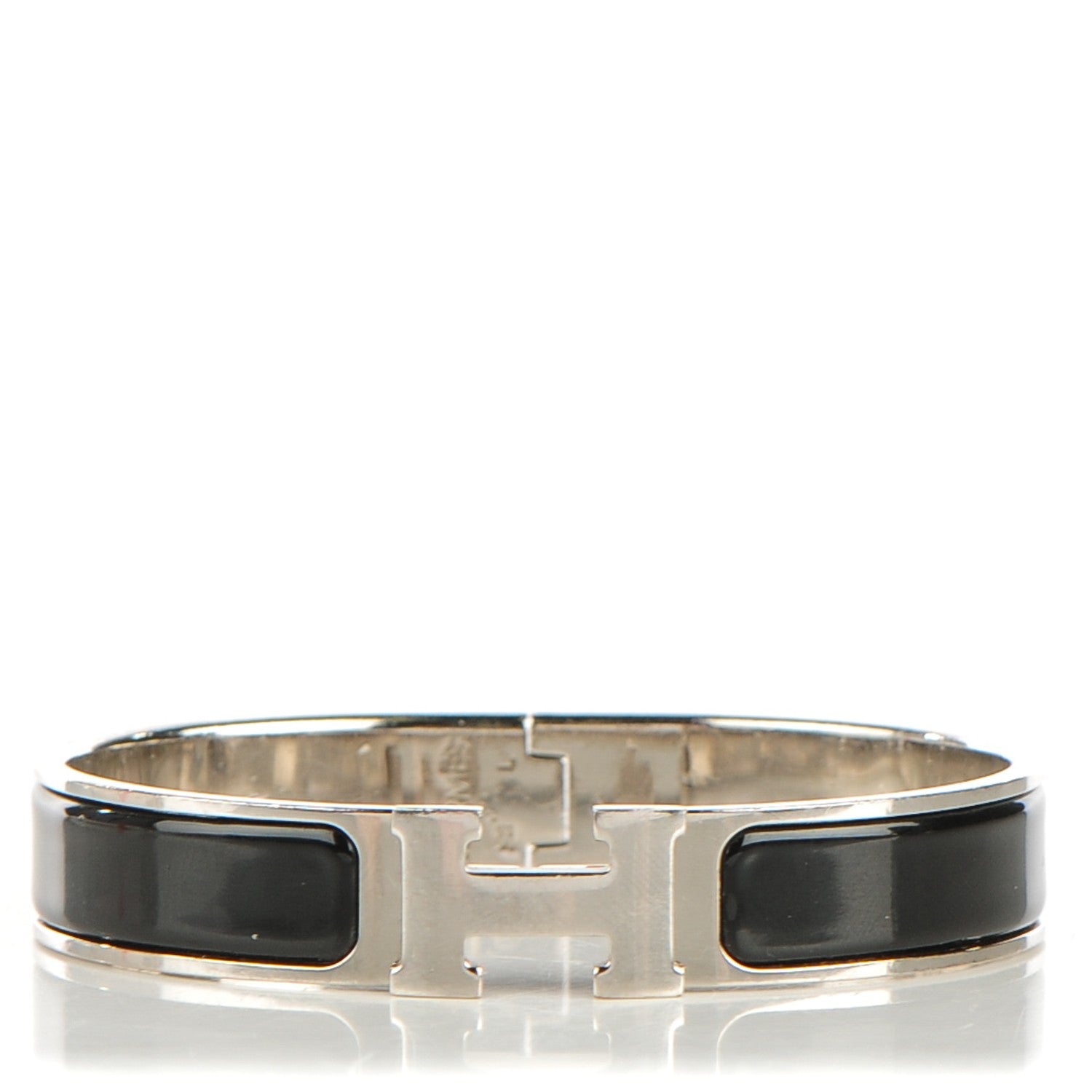 Hermes Enamel Narrow Clic Clac H Bracelet GM Black 1 of 4