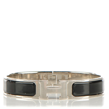 Hermes Enamel Narrow Clic Clac H Bracelet GM Black 1 of 4